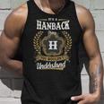 It's A Hanback Thing You Wouldn't Understand Personalized Last Name Hanback Family Crest Coat Of Arm Tank Top Gifts for Him
