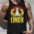 Linux Retrointage Penguin Nerd Sky And Geek Coding Tank Top Geschenke für Ihn