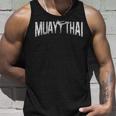 Muay Thaiintage Retro Fighter Fighter Lettering Tank Top Geschenke für Ihn