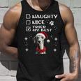 Niedlicher Whippet-Hund Weihnachten Naughty Nice Tried My Best Tank Top Geschenke für Ihn