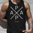 Papa Est 2024 Proud Dad Tank Top Geschenke für Ihn