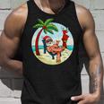 Santa Claus Reindeer Beach Swimming Trunks Palm Trees Christmas Tank Top Geschenke für Ihn