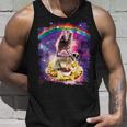 Space Cat Lama Pug Riding Nachos Tank Top Geschenke für Ihn