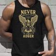 Never Underestimate The Power Of Adger Personalized Last Name Tank Top Gifts for Him