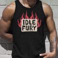 Ver Impresión Trasera Idle Fury Fuego Tatuaje Japonés Tigre Camiseta sin mangas Regalos para él