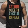 Vintage Retro Eat Sleep Excel Repeat Excel Tank Top Geschenke für Ihn