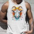 Capra Animale Colorato Motivo Astratto Fiori Capra Canotta Regalos para él