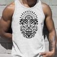 Maorí Polinesio Tatuaje Haka Dance Mascarilla Cabeza Camiseta sin mangas Regalos para él