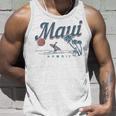 Maui Hawaii Surf Beachintage Souvenir Surfer Gray Tank Top Geschenke für Ihn