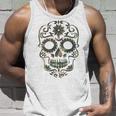 Military Camouflage Camo Dia De Los Muertos Sugar Skull Tank Top Geschenke für Ihn