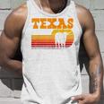 Texas Longhorn For Menintage Retro Sunset Texas Blue Tank Top Geschenke für Ihn