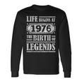 48 Year Old Life Begins 1976 Nascita Delle Leggende 48 ° Compleanno Maglietta a maniche lunghe Ideas de regalos