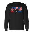 4Th Of July Peace Love America Us Flag Fourth Of July Long Sleeve T-Shirt Gifts ideas
