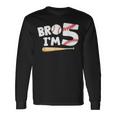 5Th Birthday Boy Bro I'm 5 Year Old Baseball Theme Long Sleeve T-Shirt Gifts ideas