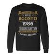 Agosto 1986Intage Maglia 38 Compleanno Anni Uomo Donna Maglietta a maniche lunghe Ideas de regalos