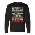 Als Gott Mich Schuf Ging Er Grinsend Zum Teufel German Langarmshirts Geschenkideen