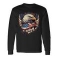 America Fan American Flag And Eagle Usa Langarmshirts Geschenkideen