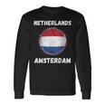 Ámsterdam Países Bajosintage Sport Bandera Holandesa Souvenirs Camiseta de manga larga Ideas de regalos
