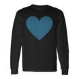 Blaues Herz Simples Minimalistisch Süßes Heart Langarmshirts Geschenkideen