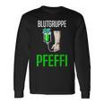 With Blutgruppe Pfeffi Peppermint Suff Saufen Peppermint Liqueur Langarmshirts Geschenkideen