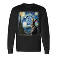 Camicia Artistica Coniglioan Gogh Stile Notte Stellata Coniglio Maglietta a maniche lunghe Ideas de regalos
