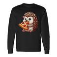 Carino Riccio Mangiare Pizza Maglietta a maniche lunghe Ideas de regalos