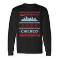 Chicago Flag City Skyline Chicago Fan Ugly Christmas Sweater Long Sleeve T-Shirt Gifts ideas