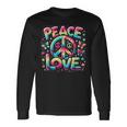 Colorato Hippie Tie-Dye Peace Sign Love & Unity Maglietta a maniche lunghe Ideas de regalos