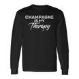 Con Scritta Champagne Is My Therapy Maglietta a maniche lunghe Ideas de regalos