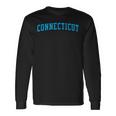 Connecticut Ctarsity Style Costituzione Stato Blu Grunge Maglietta a maniche lunghe Ideas de regalos