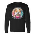 Corgi Dog Ramen Noodles Anime Cute Kawaii Manga Corgi Dog Langarmshirts Geschenkideen