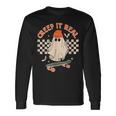 Creep It Real Skateboarding Ghost Retro Halloween Costume Long Sleeve T-Shirt Gifts ideas