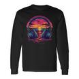 Cuffie Musica Dj Tramonto Opere D'arte Beatmaker House Music Maglietta a maniche lunghe Ideas de regalos