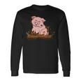 Cute Pig Farm Farming Pig Langarmshirts Geschenkideen