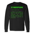 Cyberpunk Word Definition Cyberpunk Camiseta de manga larga Ideas de regalos
