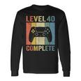 Da Uomo 40° Compleanno Gamer Level 40 Complete Maglietta a maniche lunghe Ideas de regalos