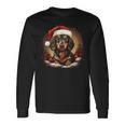 Dachshund With Santa Hat Christmas With Dog Langarmshirts Geschenkideen