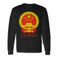 Della Cina Stemma Cinese Gialle Stelle Camicia Maglietta a maniche lunghe Ideas de regalos