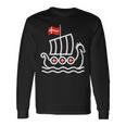 Denmark Flag Dragon Boat Dragon Headiking Ship Langarmshirts Geschenkideen