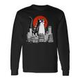 Divertente Catzilla Kaiju Mostro Retro Arte Giapponese Gatto Persone Maglietta a maniche lunghe Ideas de regalos