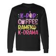 Donna K-Pop Caffè Ramen K-Drama Drink Coreano Noodles Con Collo A Maglietta a maniche lunghe Ideas de regalos