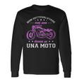 Donna Motociclista Regalo Motociclismo Donna Su Una Moto Con Collo A Maglietta a maniche lunghe Ideas de regalos