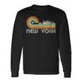 Donna Usa Souvenir Diacanza Retrointage Skyline Di New York Con Collo A Maglietta a maniche lunghe Ideas de regalos