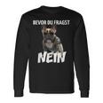 Before Du Fragst Nein Dog Frenchie French Bulldog Langarmshirts Geschenkideen