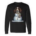 English Springer Spaniel Pupazzo Di Neve Sciarpa Natale Donna Uomo Maglietta a maniche lunghe Ideas de regalos