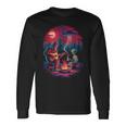 Alien And Bigfoot Campfire Moon Ufo Adventure Hiking Long Sleeve T-Shirt Gifts ideas