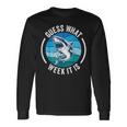 Guess What Week It Is Shark Joke Retro Vintage Ocean Long Sleeve T-Shirt Gifts ideas