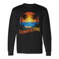 Hello Sweet Summertime Family Trip Matchingacation Beach Maglietta a maniche lunghe Ideas de regalos