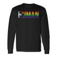 Human Lgbtqia Flag Lgbtq Flag Human Lgbtqia S Langarmshirts Geschenkideen