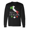 Italia Bella Italia With Italian Map Italy Langarmshirts Geschenkideen